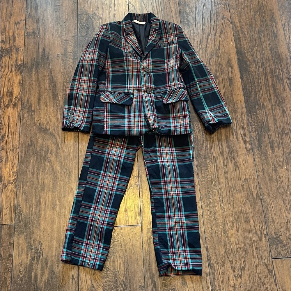 Cat & Jack Multicolor Plaid Suit Boys SZ 5 - Picture 2 of 11